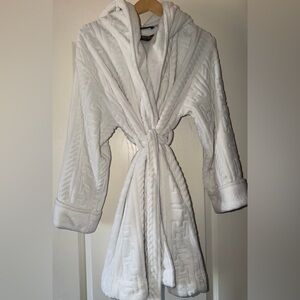 Midi Tommy Hilfiger White Plush Hooded Robe